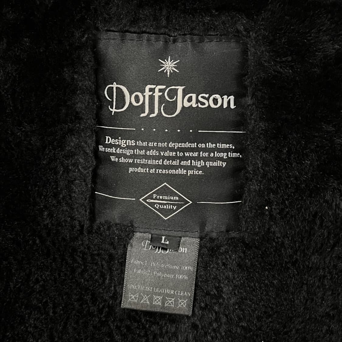 [정품/L] 도프 제이슨 블랙 레더 무스탕 자켓 b18 상품이미지5