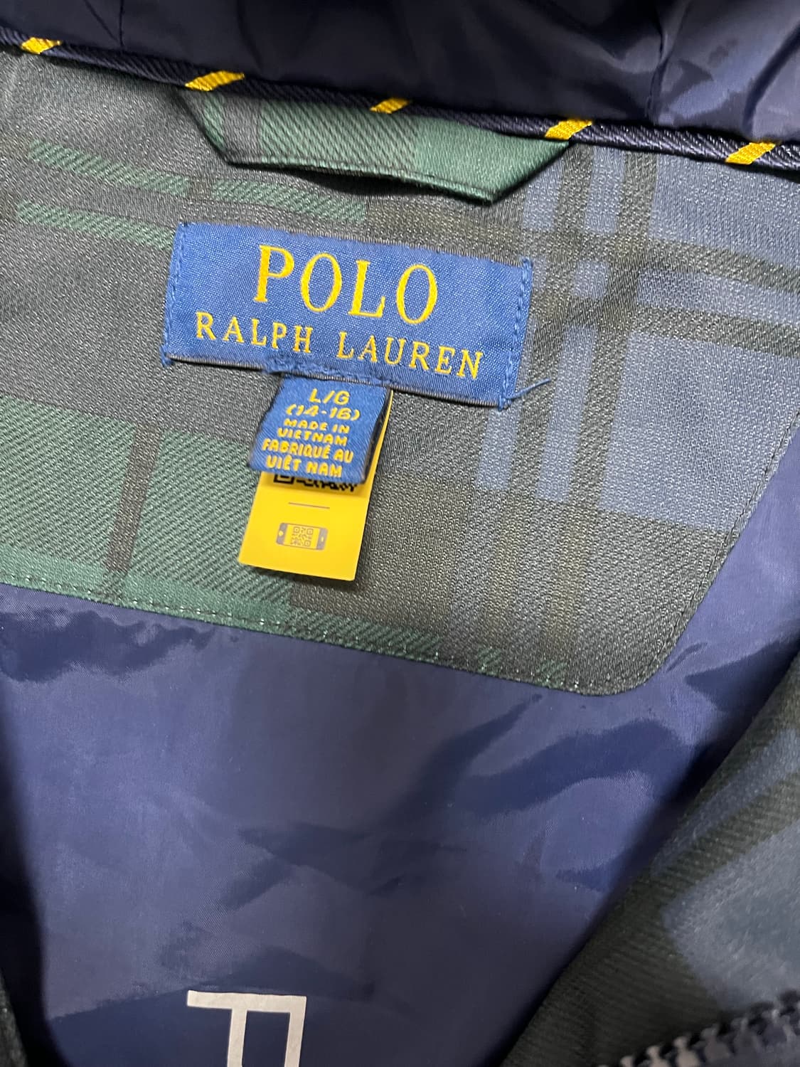 폴로 랄프호렌 블랙와치 발수 후드 자켓 보이즈 상품이미지5