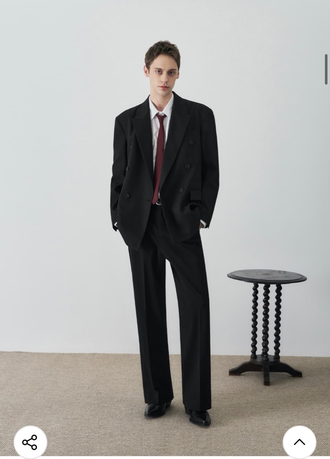 (XL) 드로우핏 도브 울 테일러드 더블 블레이저 [BLACK] 판매 상품이미지4