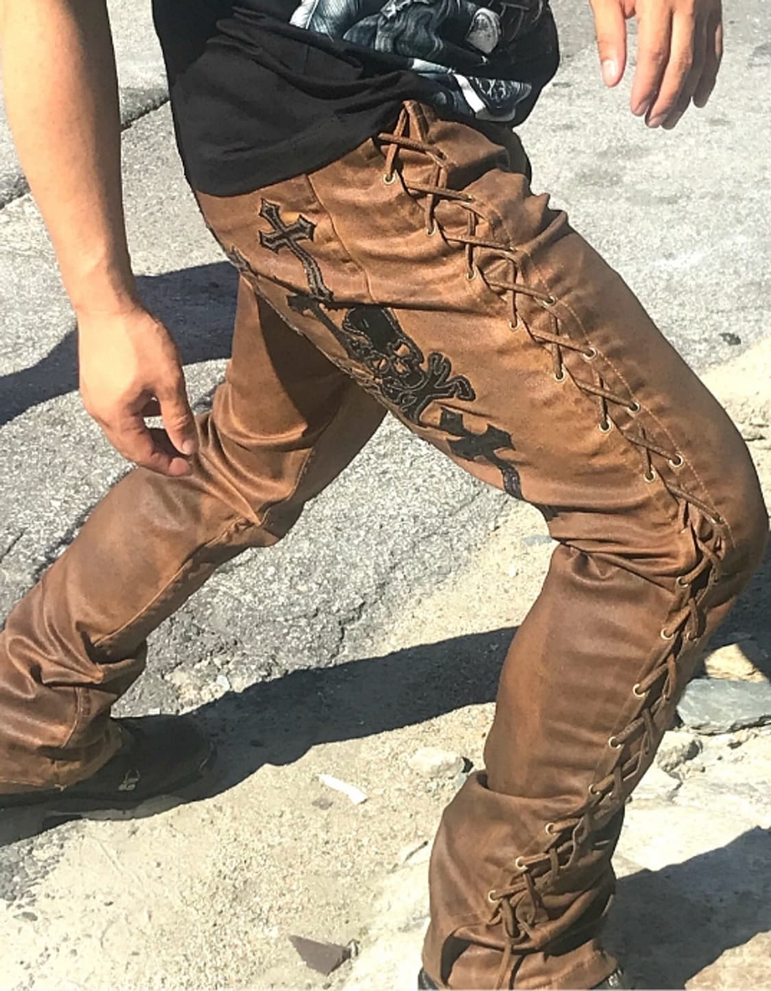 옆트임 웨스턴 브라운 코팅 PANT  상품이미지3