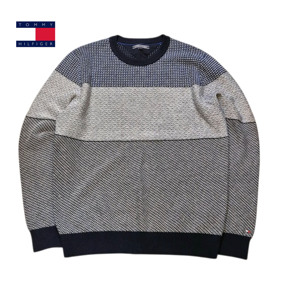 L 타미힐피거 보카시 단가라 니트 상품이미지1