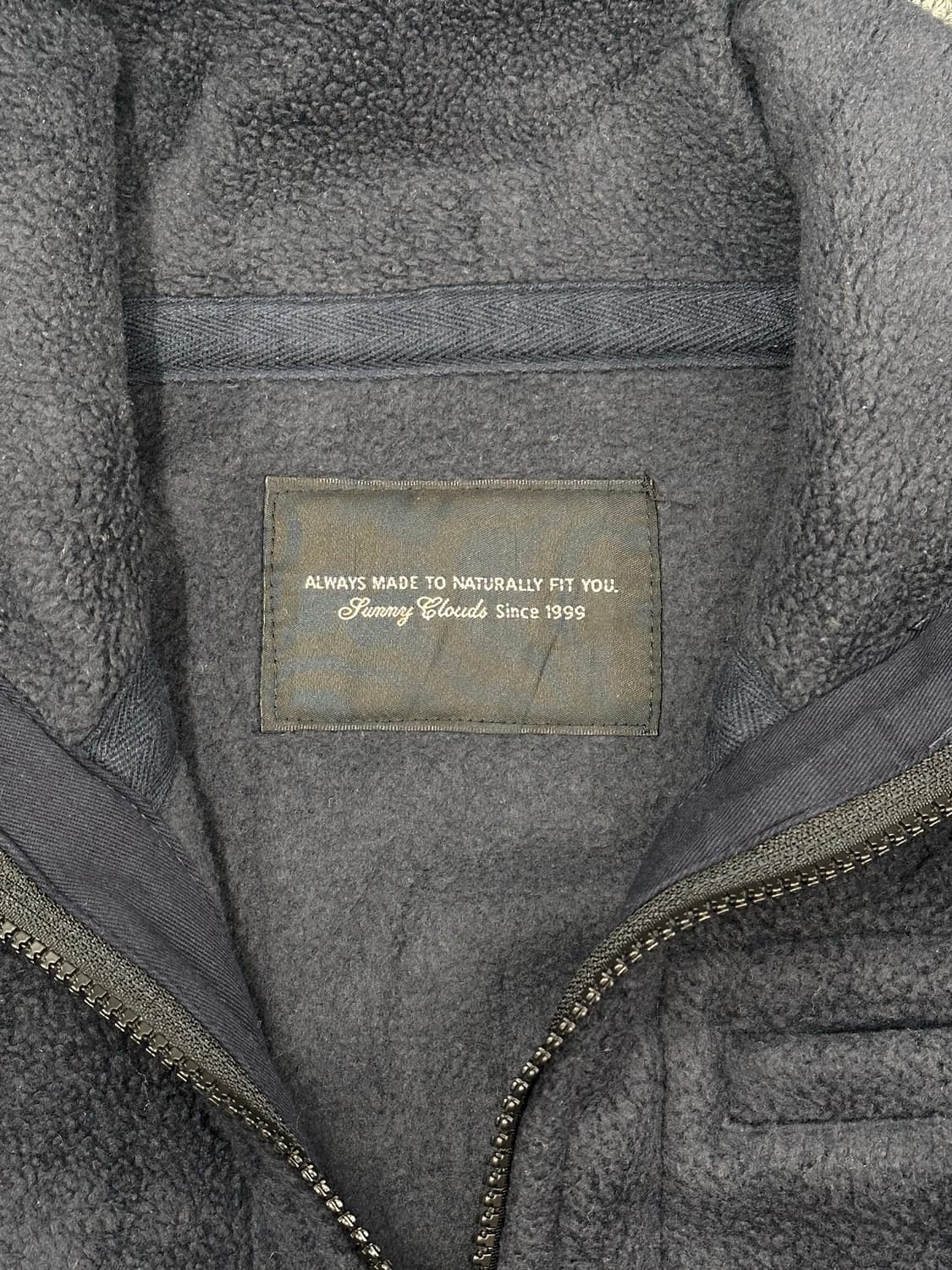 OS)빈티지 네이비 포켓 디테일 하이넥 투웨이 플리스 집업 상품이미지5