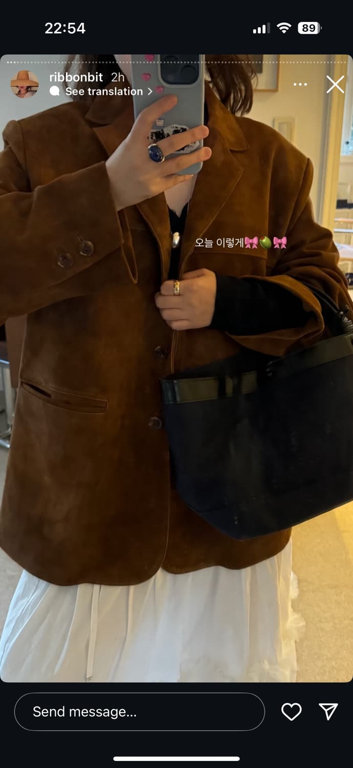 ribbonbit tan suede coat 리본빛 탄 스웨이드 자켓 상품이미지5