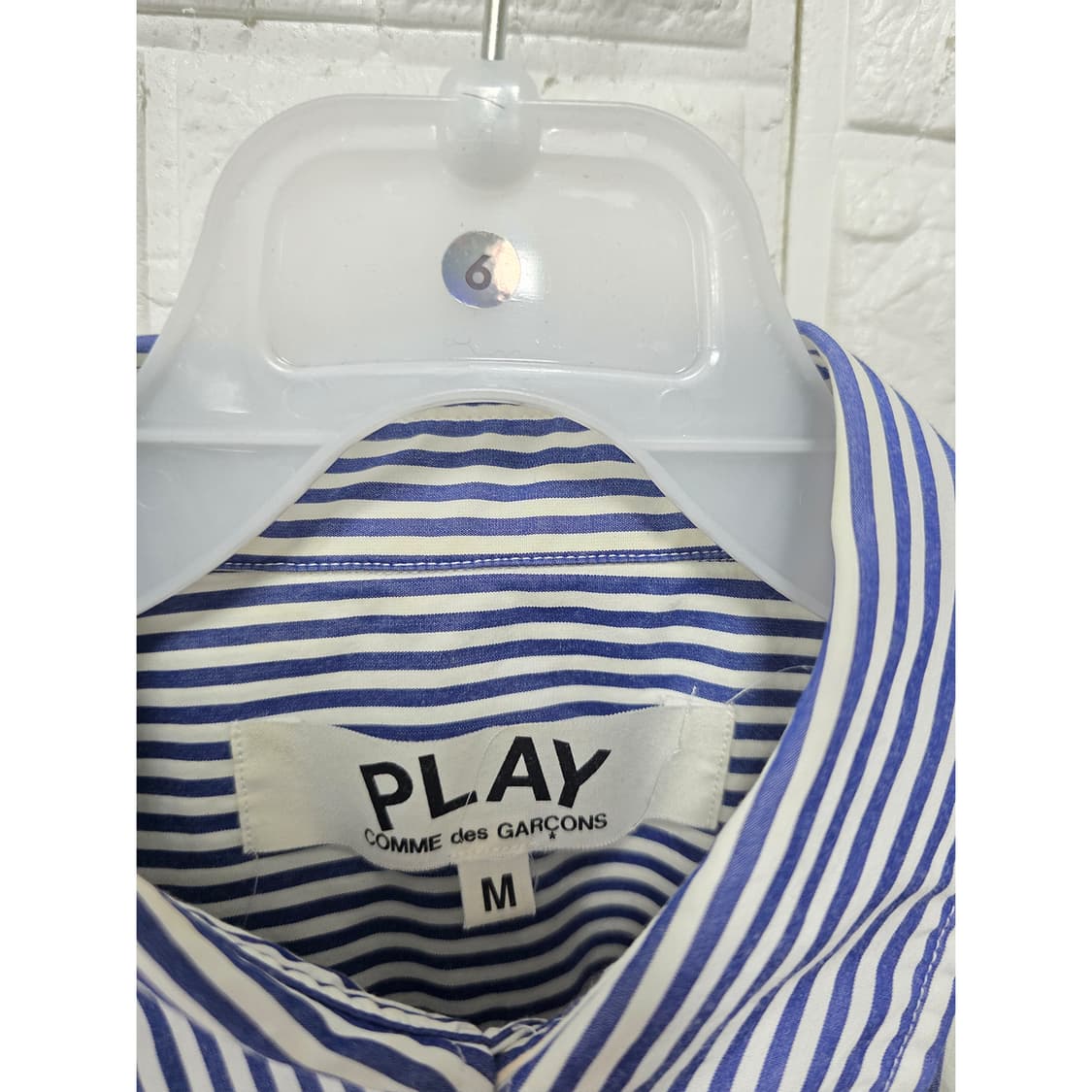 택포) 꼼데가르송 PLAY 스트라이프 셔츠 M 상품이미지2