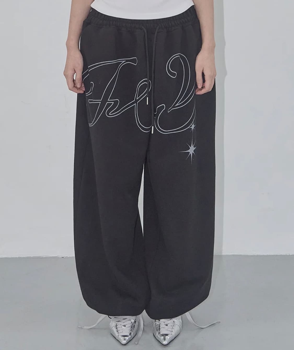 팬시클럽 엔젤 빈티지 스웻 팬츠 블랙 상품이미지1