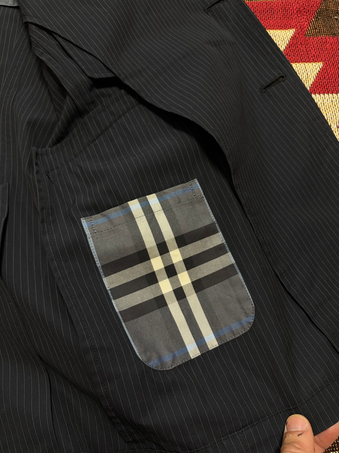 100-105) 버버리 블랙라벨 스트라이프 블레이저 3버튼 상품이미지7