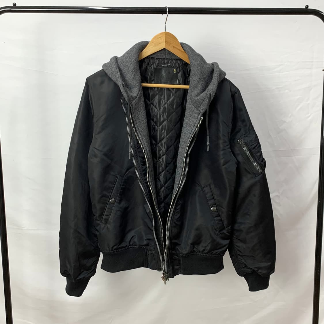 R13 알써틴 레이어드 후드 ma-1 자켓 상품이미지1