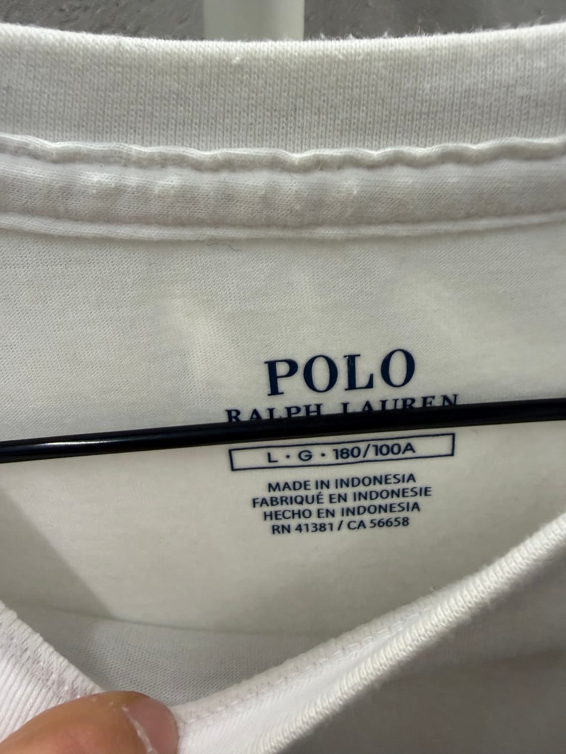 폴로 랄프로렌 화이트 반팔티 L 상품이미지3