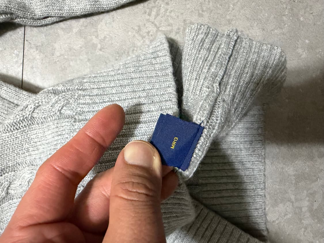 랄프로랜 폴로 그레이컬러 빈티지 케이블 코튼 니트  100size   상품이미지7