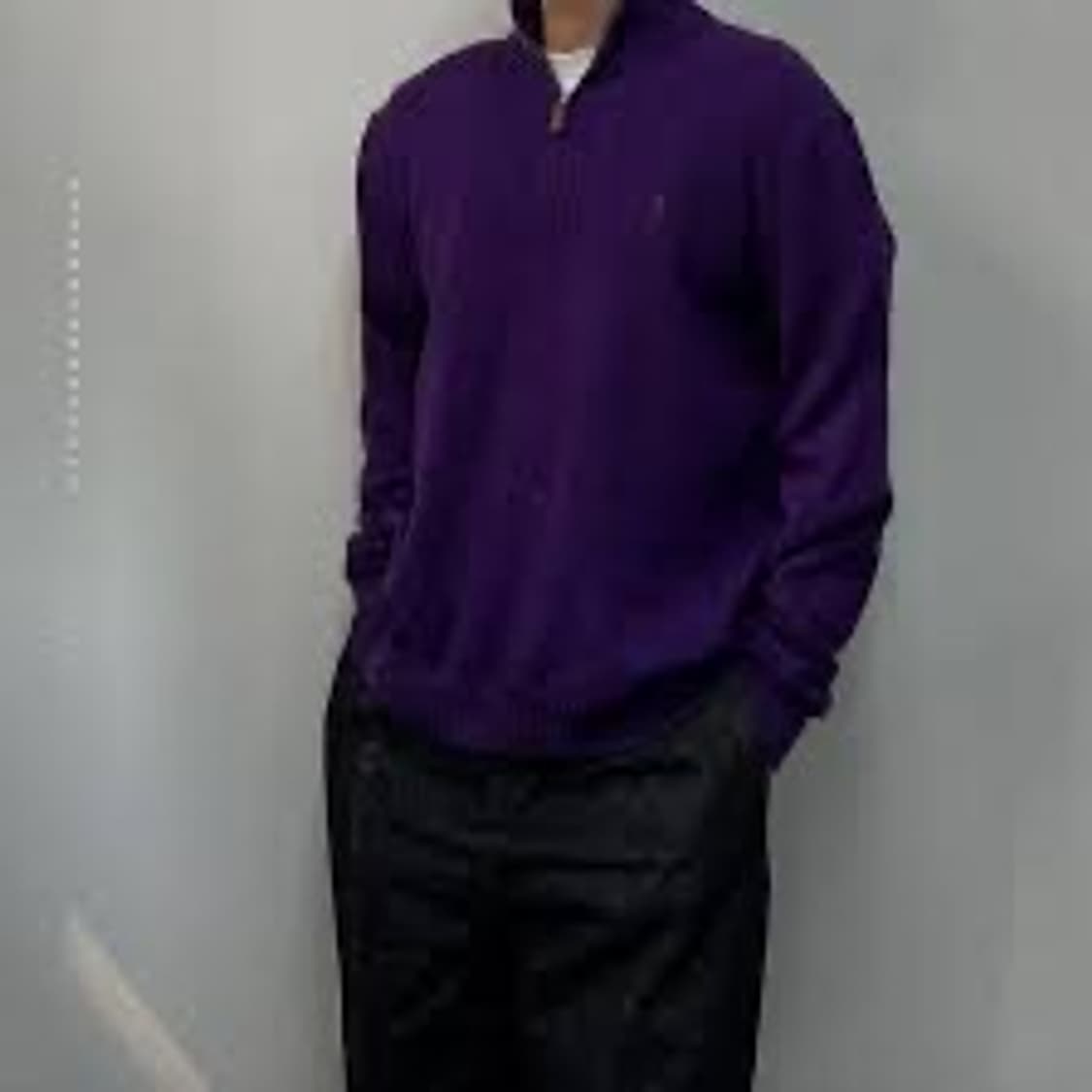 폴로 랄프로렌 퍼플 하프집업 코튼니트 XL 상품이미지7