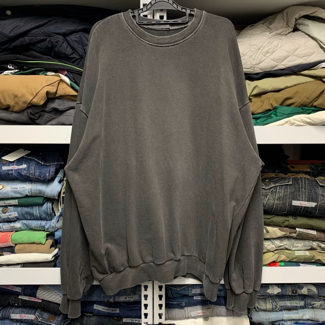 [XL] WIT AND WONDER 가먼트다잉 맨투맨 스웻셔츠 상품이미지2