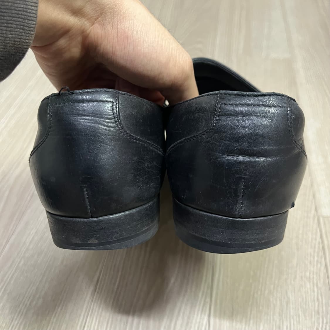 [40.5,260] 구찌 레더 슬립온 로퍼 블랙 상품이미지6