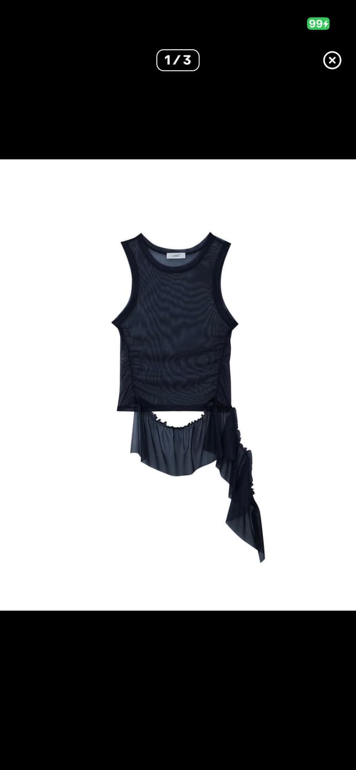 LCDC mesh frill sleeveless top black 상품이미지1