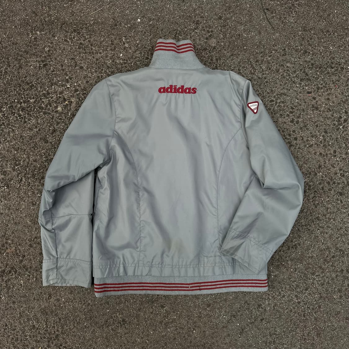 00s 아디다스 딱붙핏 차콜 버건디 올드스쿨 트랙자켓 누빔 바람막이 M 상품이미지5