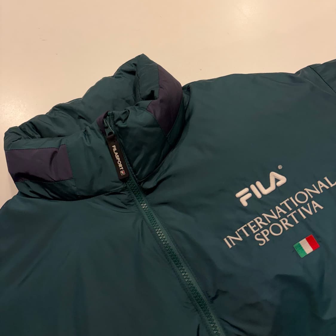 [100] 휠라 인터네셔널 FILA 패딩 점퍼 그린색 C87 상품이미지3