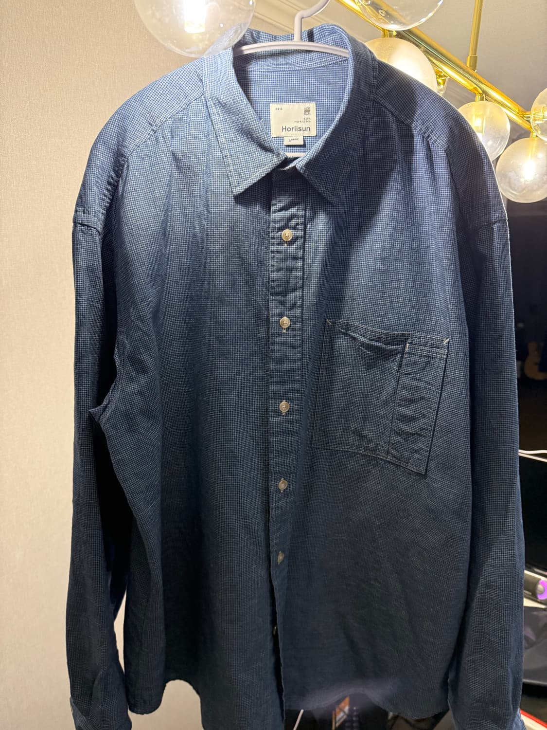 홀리선 Maili Denim Check Shirt Blue L 상품이미지4