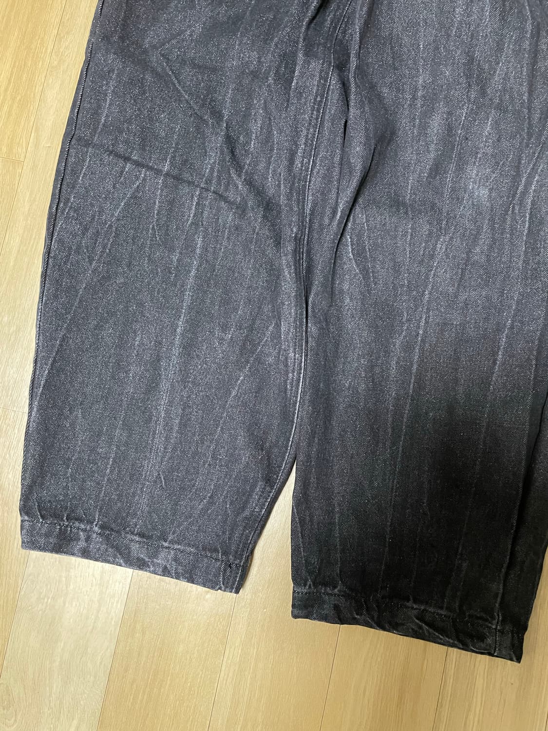 노매뉴얼 C.W WIDE DENIM PANTS - BLACK(XS) 상품이미지7