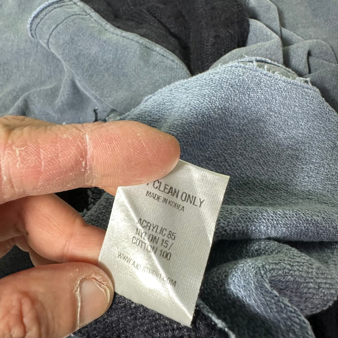 OS 아조바이조 루즈오버핏 니트배색 그런지맨투맨 상품이미지7