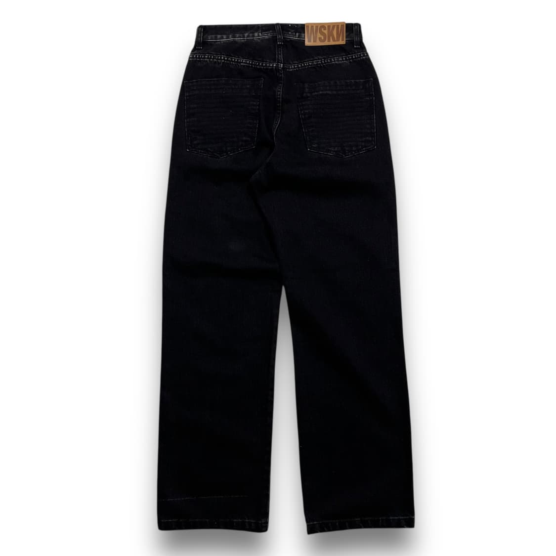 WESKEN 사이드 스터드 와이드 흑청 데님 팬츠 상품이미지4