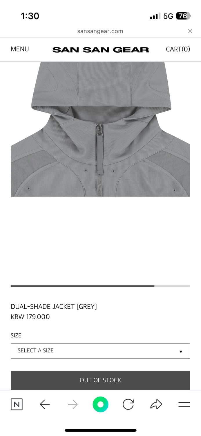 산산기어 DUAL-SHADE JACKET [GREY] 1사이즈 상품이미지5