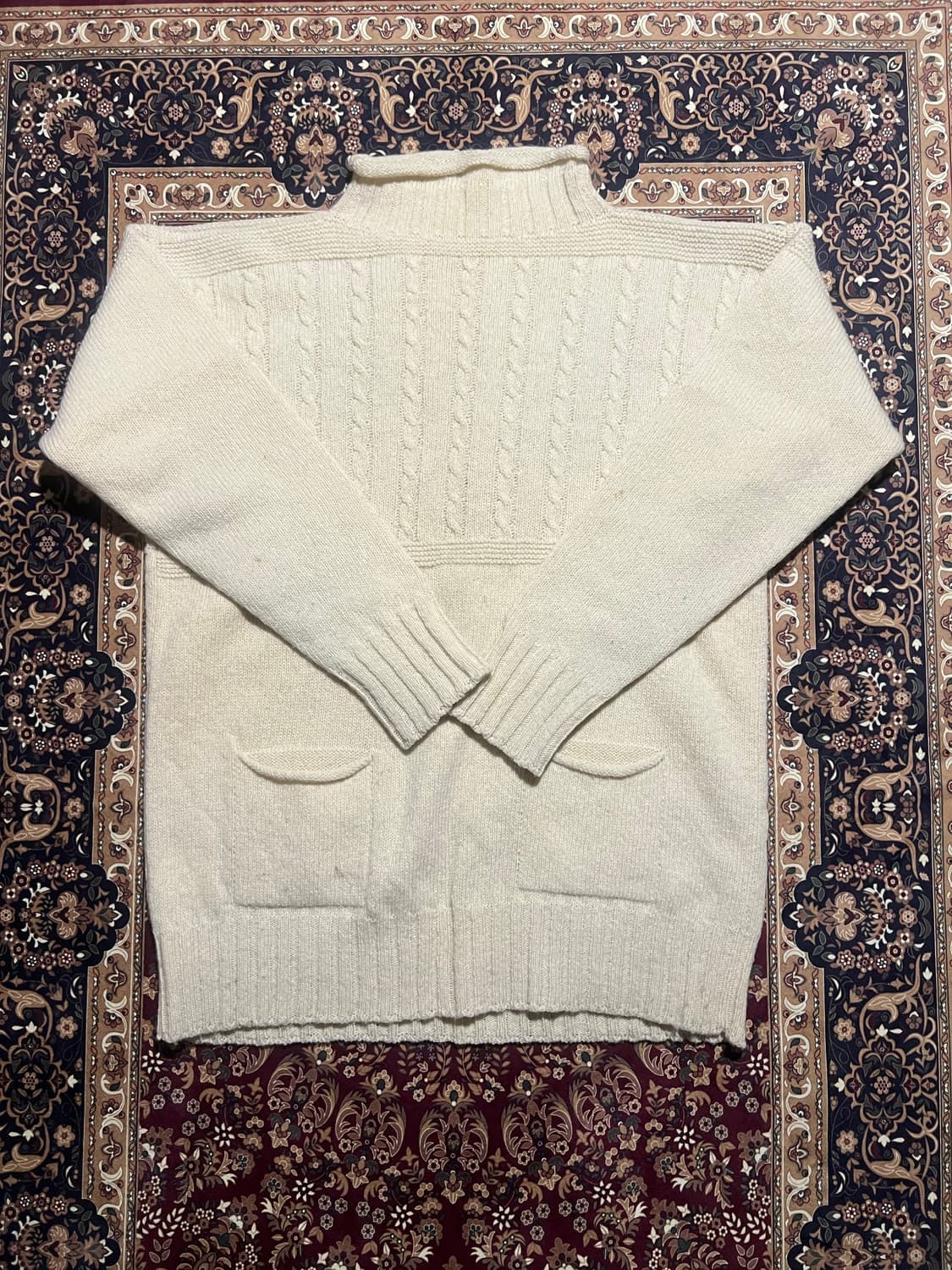 Nigel Cabourn MAIN LINE 케이블 니트 하프넥 상품이미지1