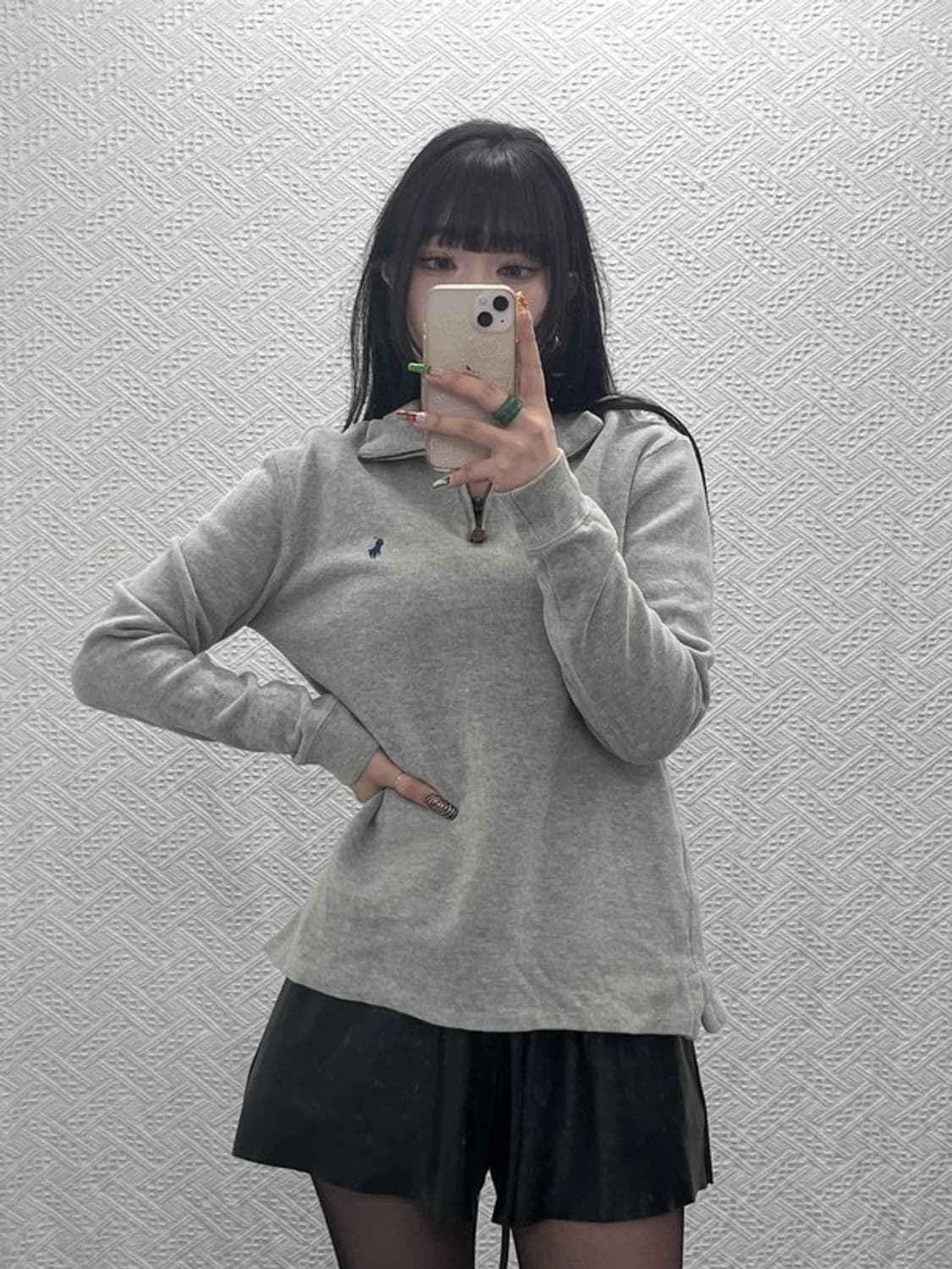 폴로 랄프로렌 빈티지 캐주얼 반집업 니트 S C09500 상품이미지2