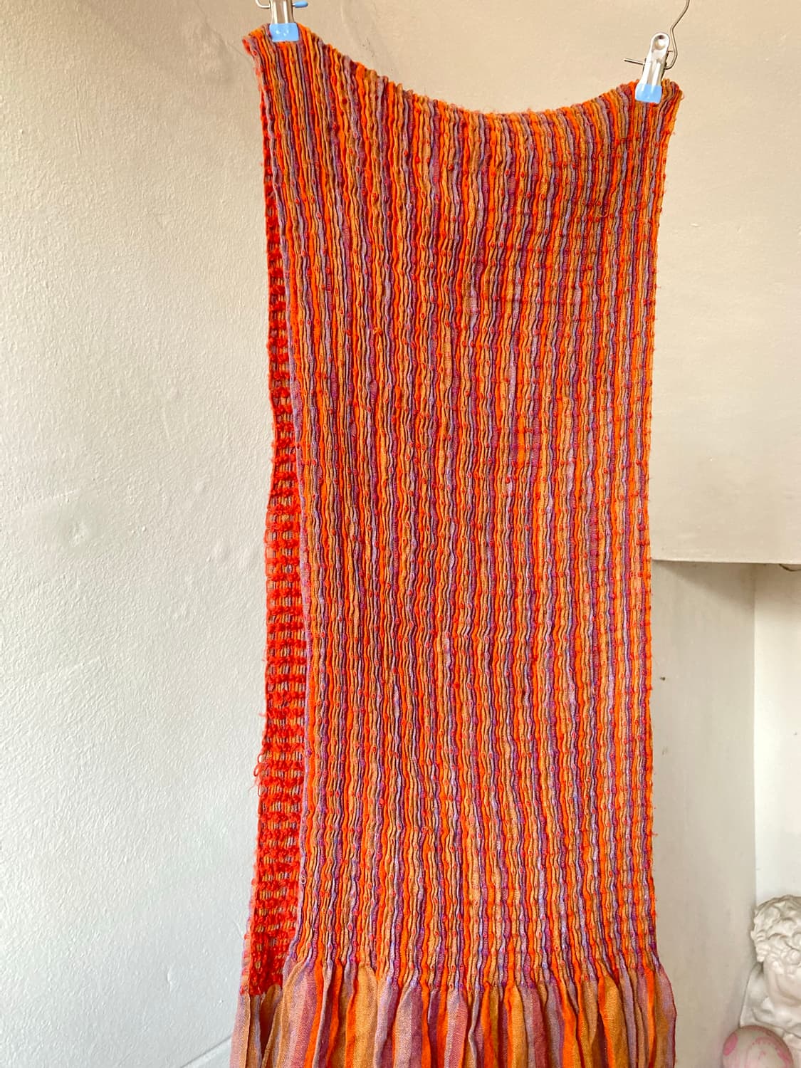 빈티지 주름 오렌지 머플러 상품이미지3