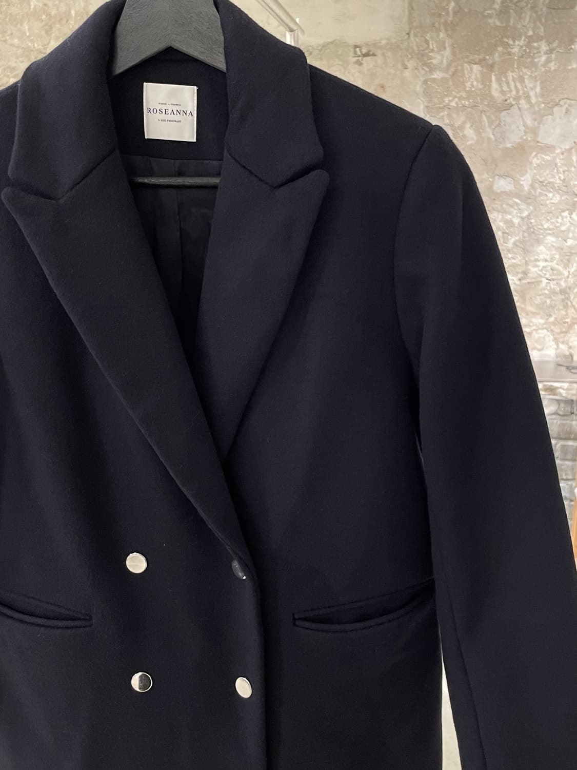 roseanna 다크 네이비 립스 포켓 스냅 울 코트 상품이미지3