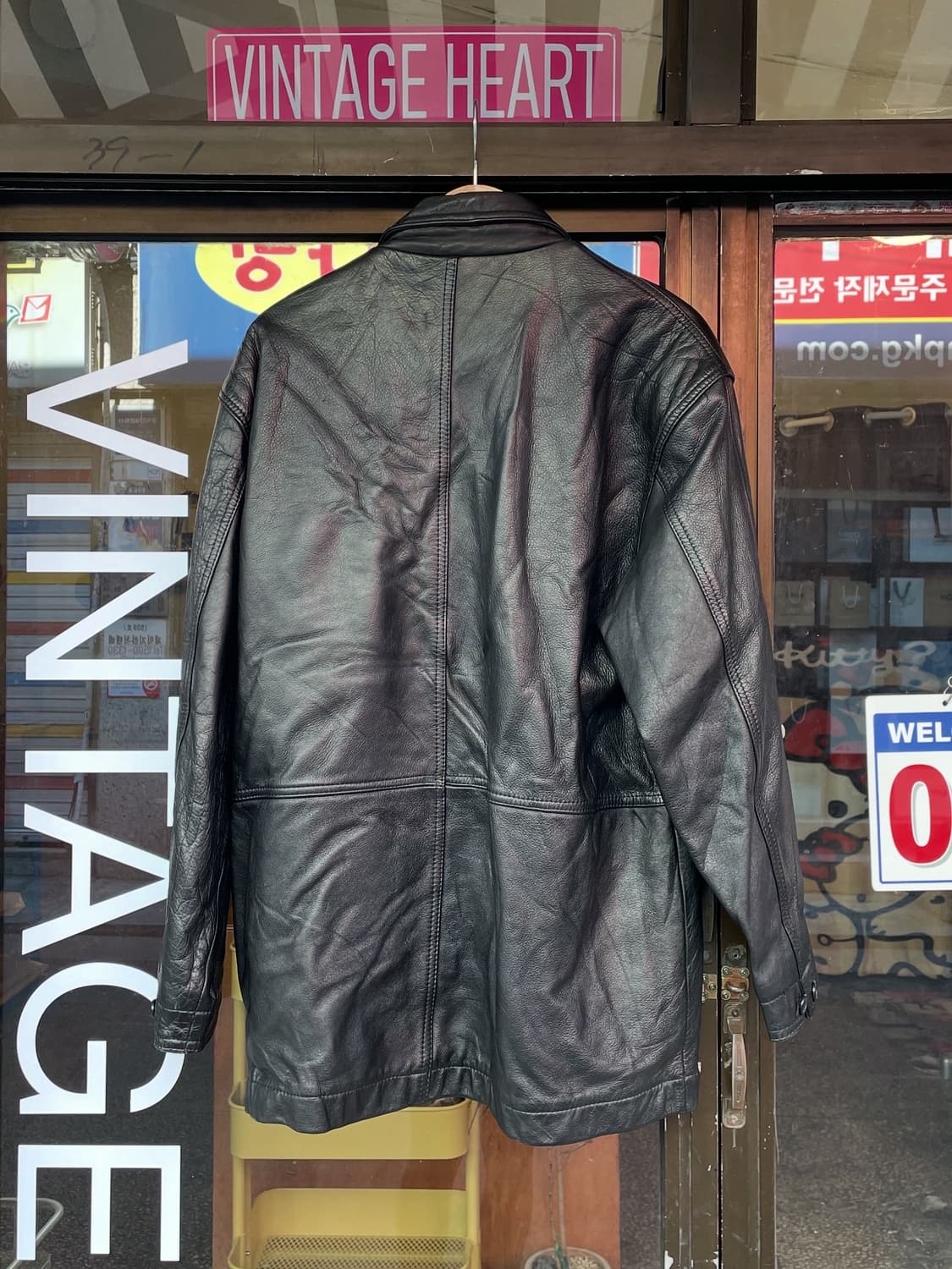 블랙 롱 가죽자켓 (소가죽) [무배] 상품이미지5