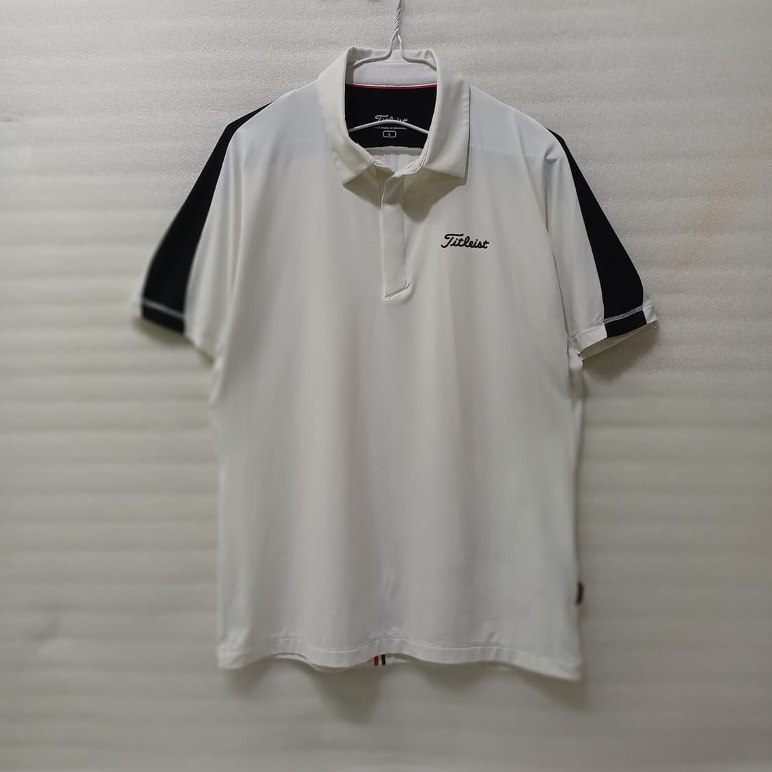 타이틀리스트 골프 카라 반집업 반팔 티 남성 L 스판 흰색 사랑봉봉 상품이미지1
