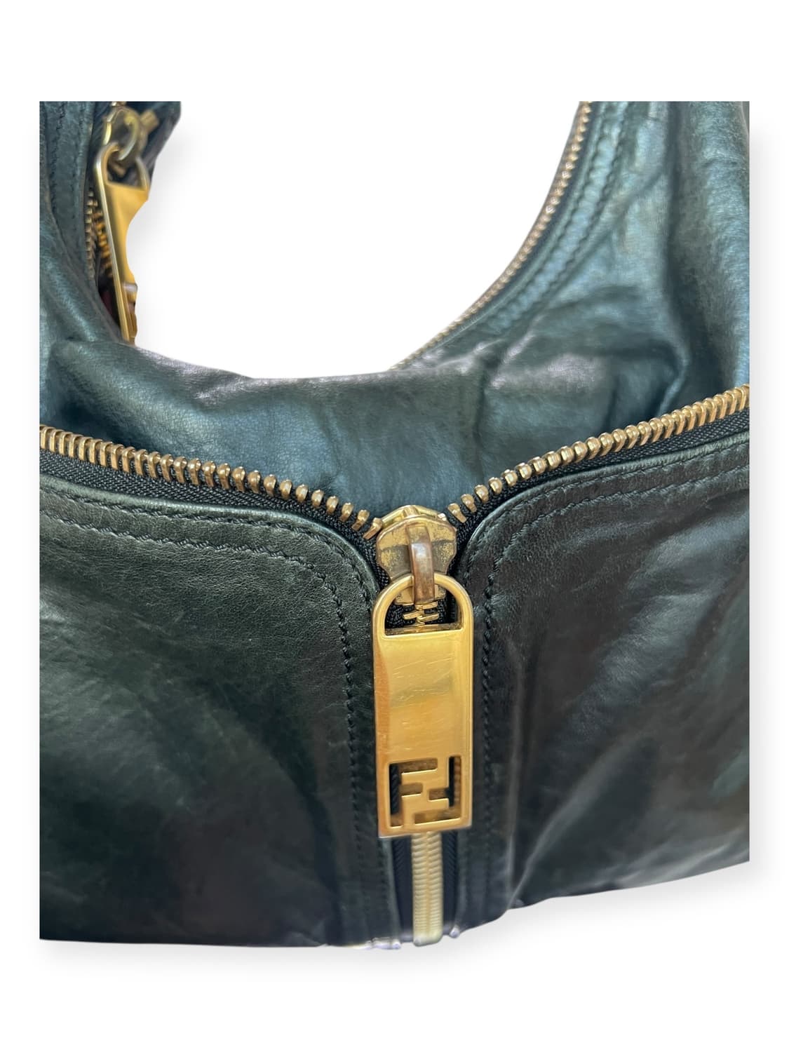 펜디 블랙 레더 호보백 상품이미지6