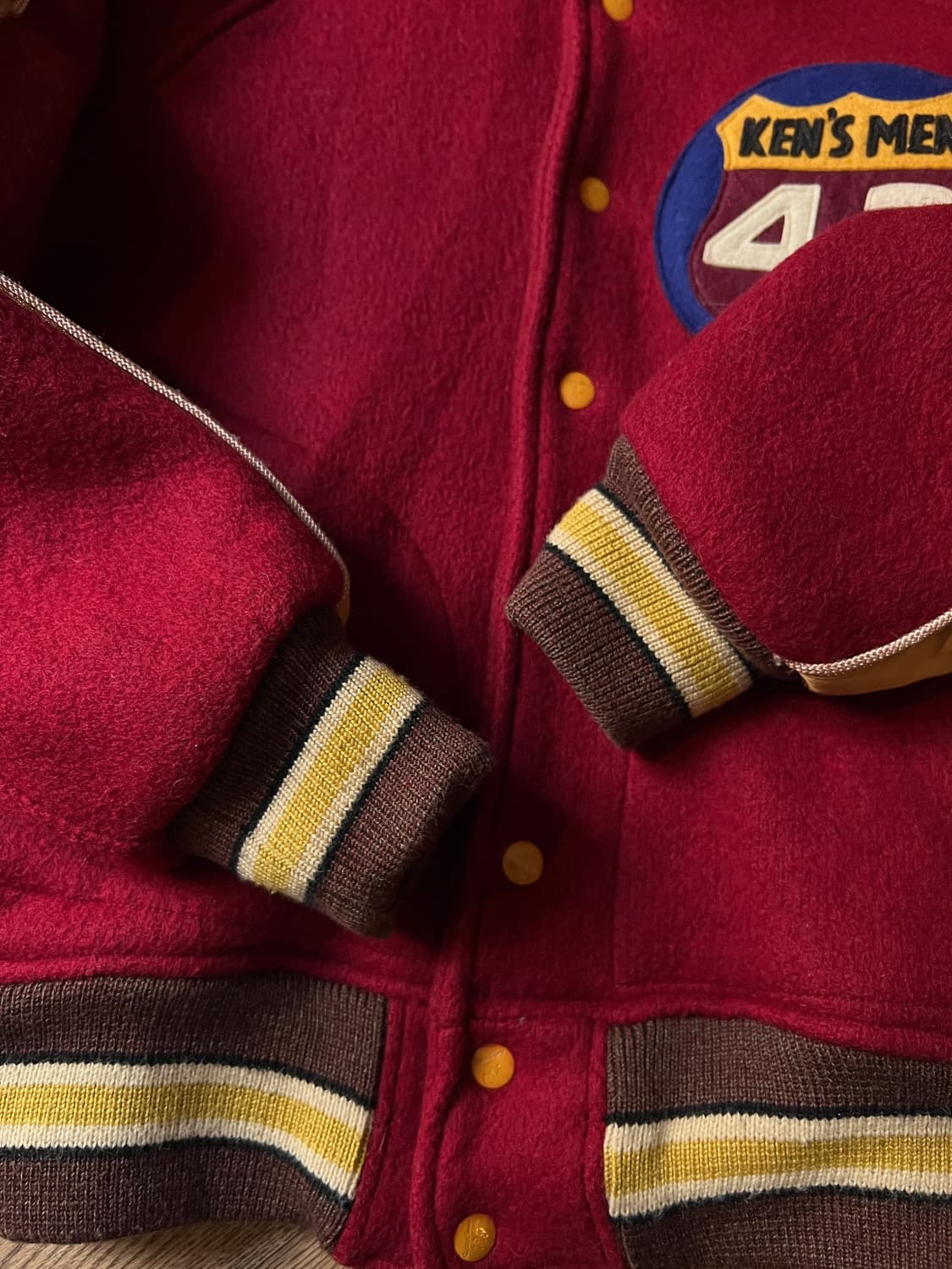 [38R]슈가케인 스타일아이즈 빈티지 레드 울 바시티 자켓 상품이미지5