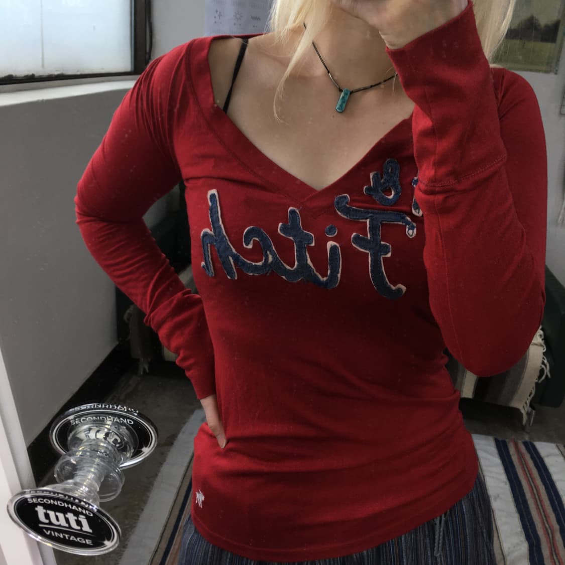 투티/0208 아베크롬비 앤 피치 와펜 로고 슬림 긴팔 y2k 상품이미지2