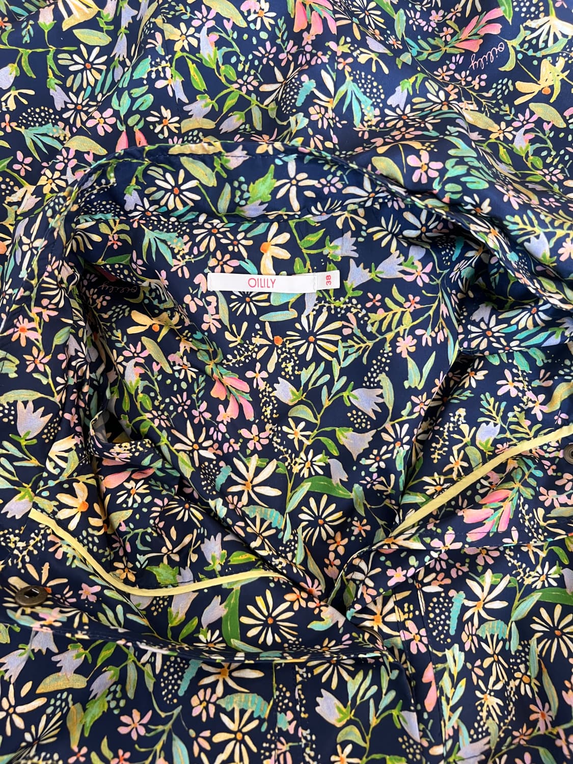 오일릴리 여성 네이비플라워 바람막이조끼 후드조끼  상품이미지4