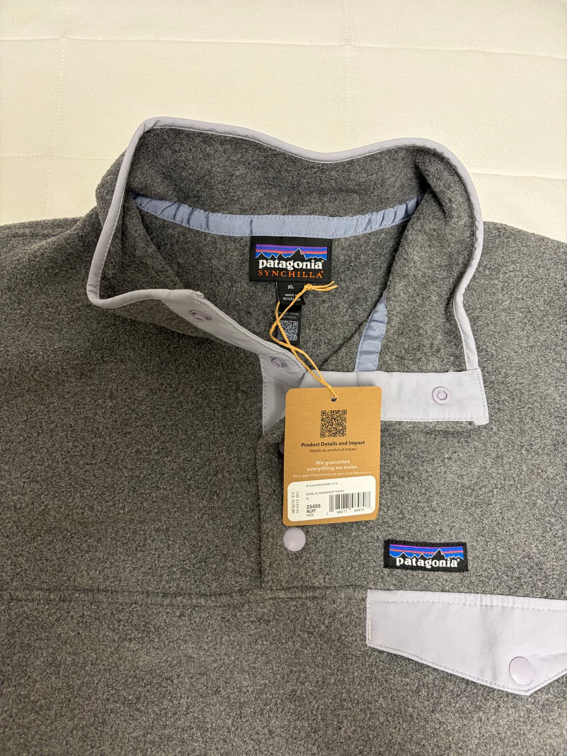 파타고니아 라이트웨이트 신칠라 니켈 퍼마프로스트 퍼플 XL 판매합니다 상품이미지2