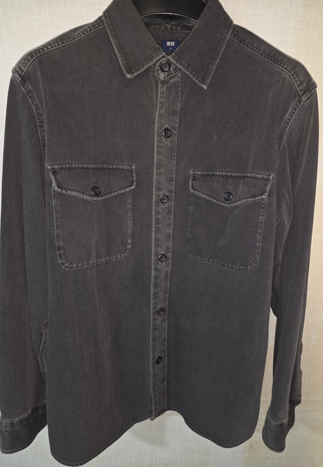 유니클로 저지오버셔츠 블랙 L 상품이미지1