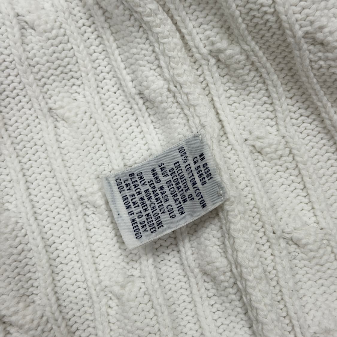 폴로 랄프로렌 딱붙핏 케이블 니트 후드집업 화이트 M 상품이미지5