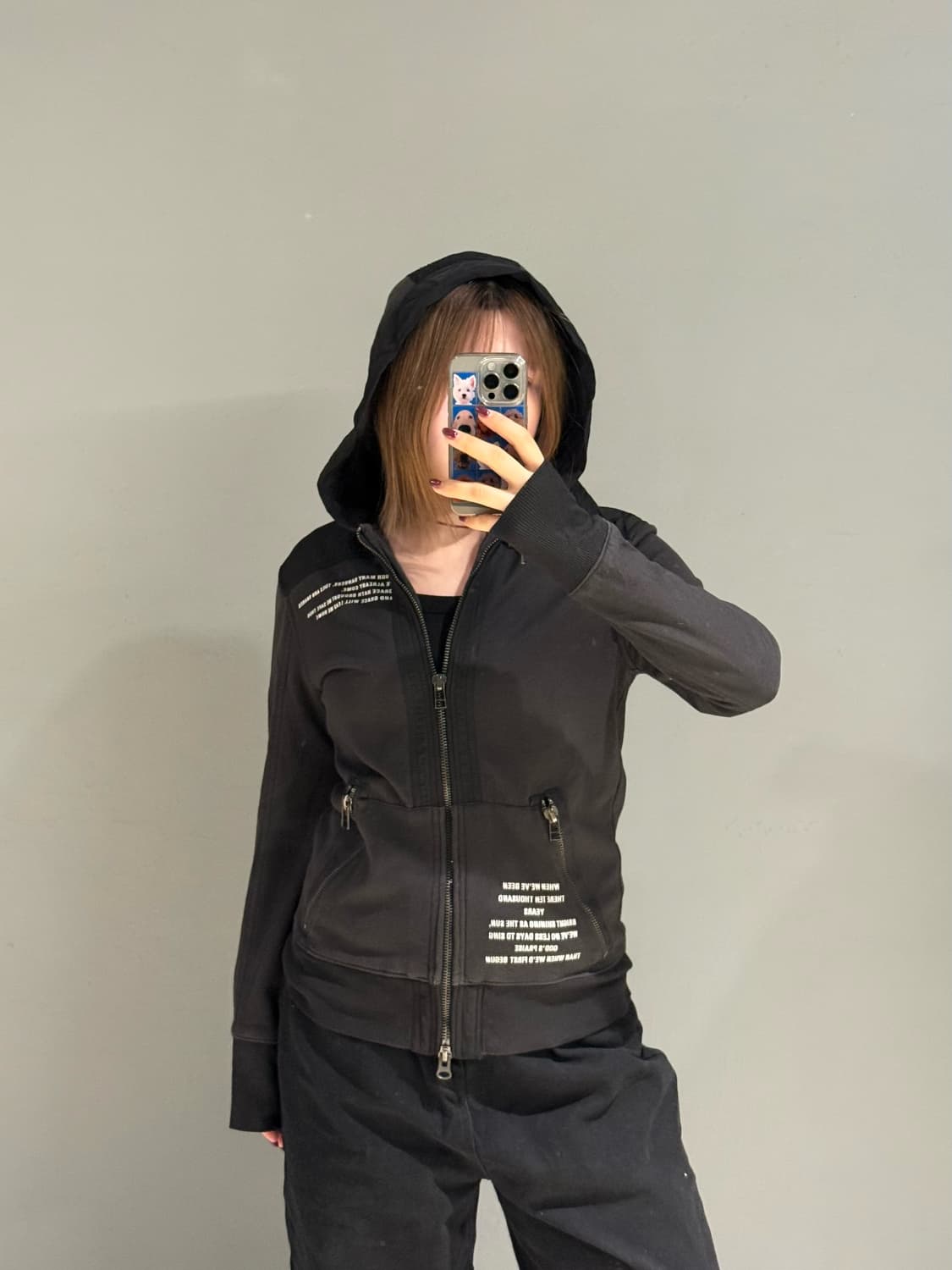 Jack rose lettering detail hood zip-up 상품이미지1