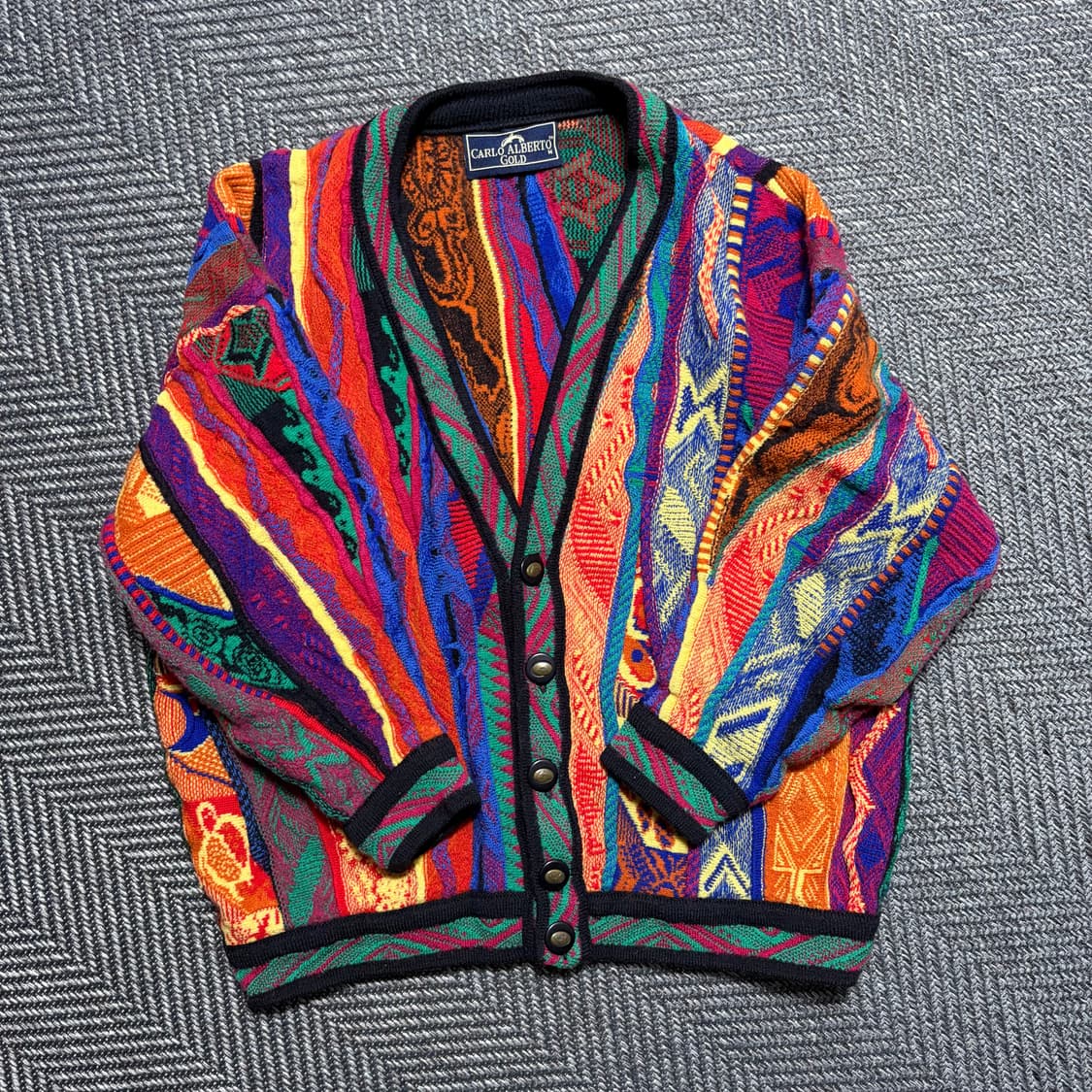 칼로알베르토 멀티컬러 패턴 니트 가디건(M) 상품이미지1