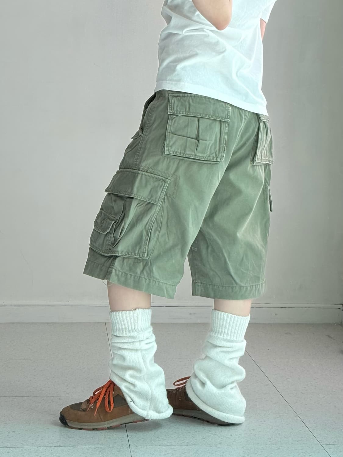 빈티지 카키 버뮤다 팬츠 상품이미지3