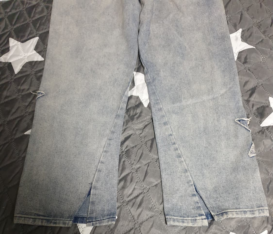 STAND_J 빈티지 커브드 밑단절개 데님팬츠 (M) 상품이미지3