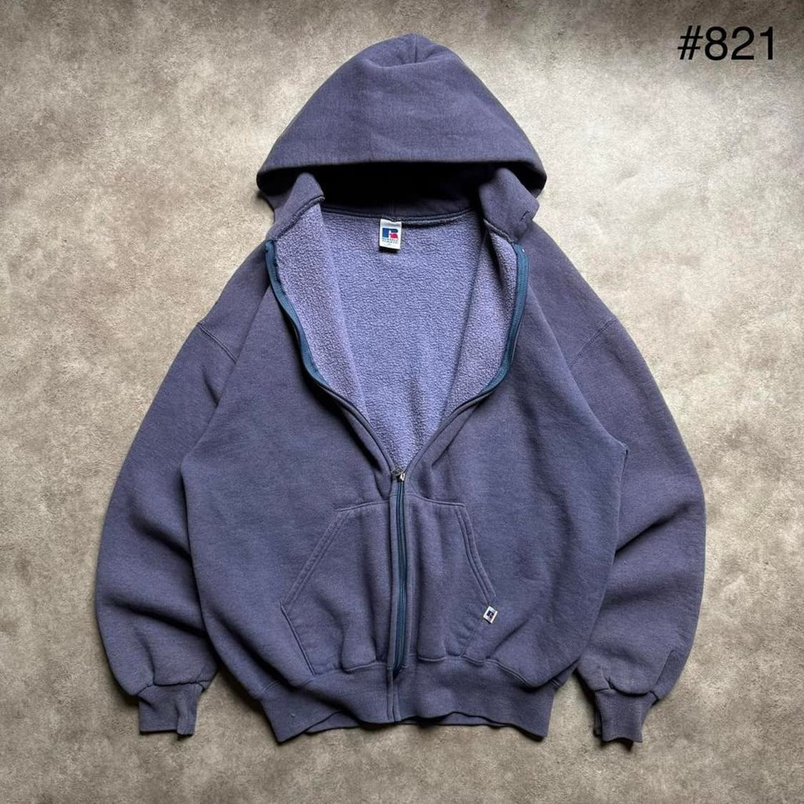 90s 러셀 애슬레틱 페이드 후드집업 네이비 상품이미지2