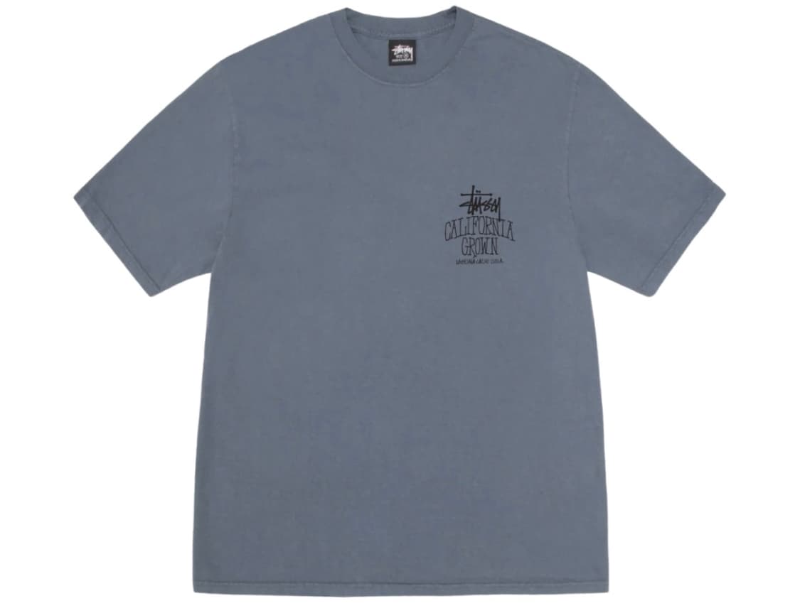 스투시 캘리 그로운 피그먼트 다이드 티셔츠 네이비 상품이미지2