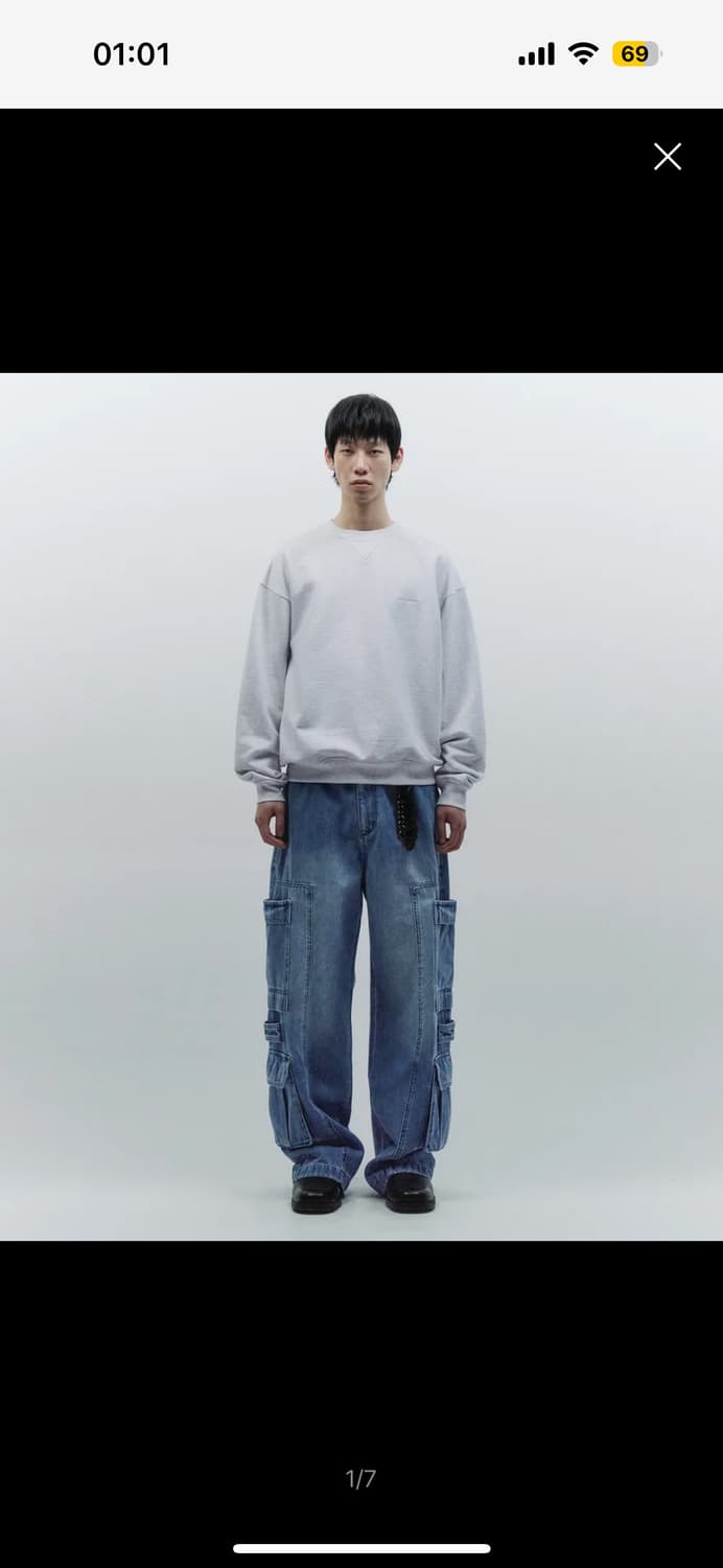 인사일런스 더블 포켓 워크 데님 팬츠 BLUE (S) 상품이미지1