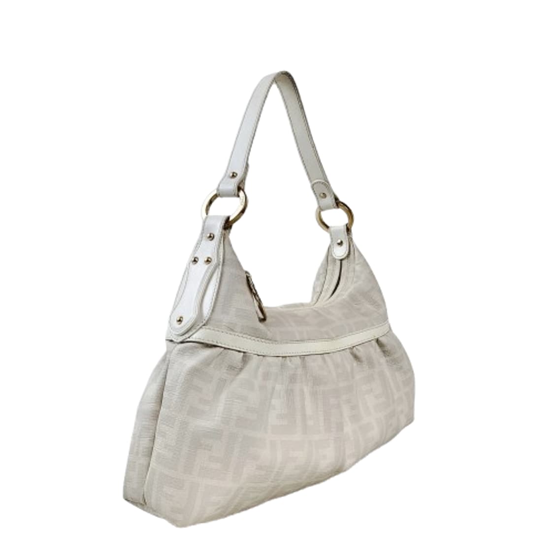 정품 펜디 화이트/그레이 코팅 캔버스 셰프백 상품이미지2