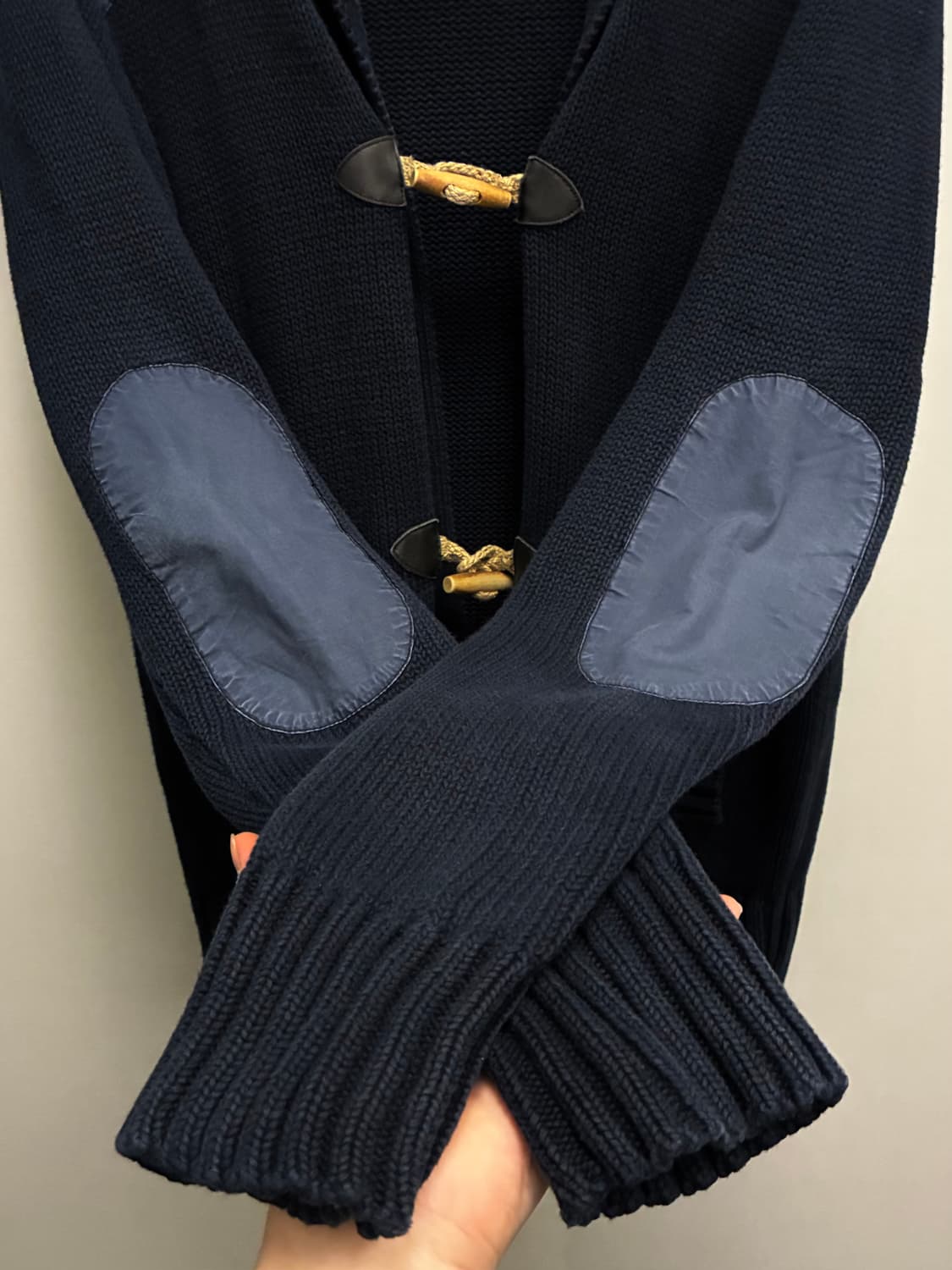 (S/100)올세인츠 스피탈필즈 엘보패치 토글 더플 숄카라 가디건 상품이미지6