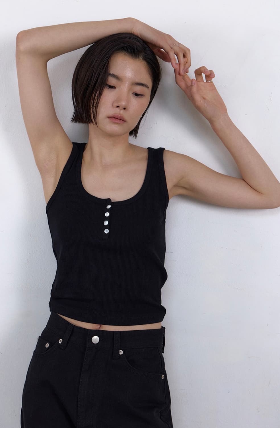 더 히어 Round Button Sleeveless 버튼 슬리브리스 상품이미지2