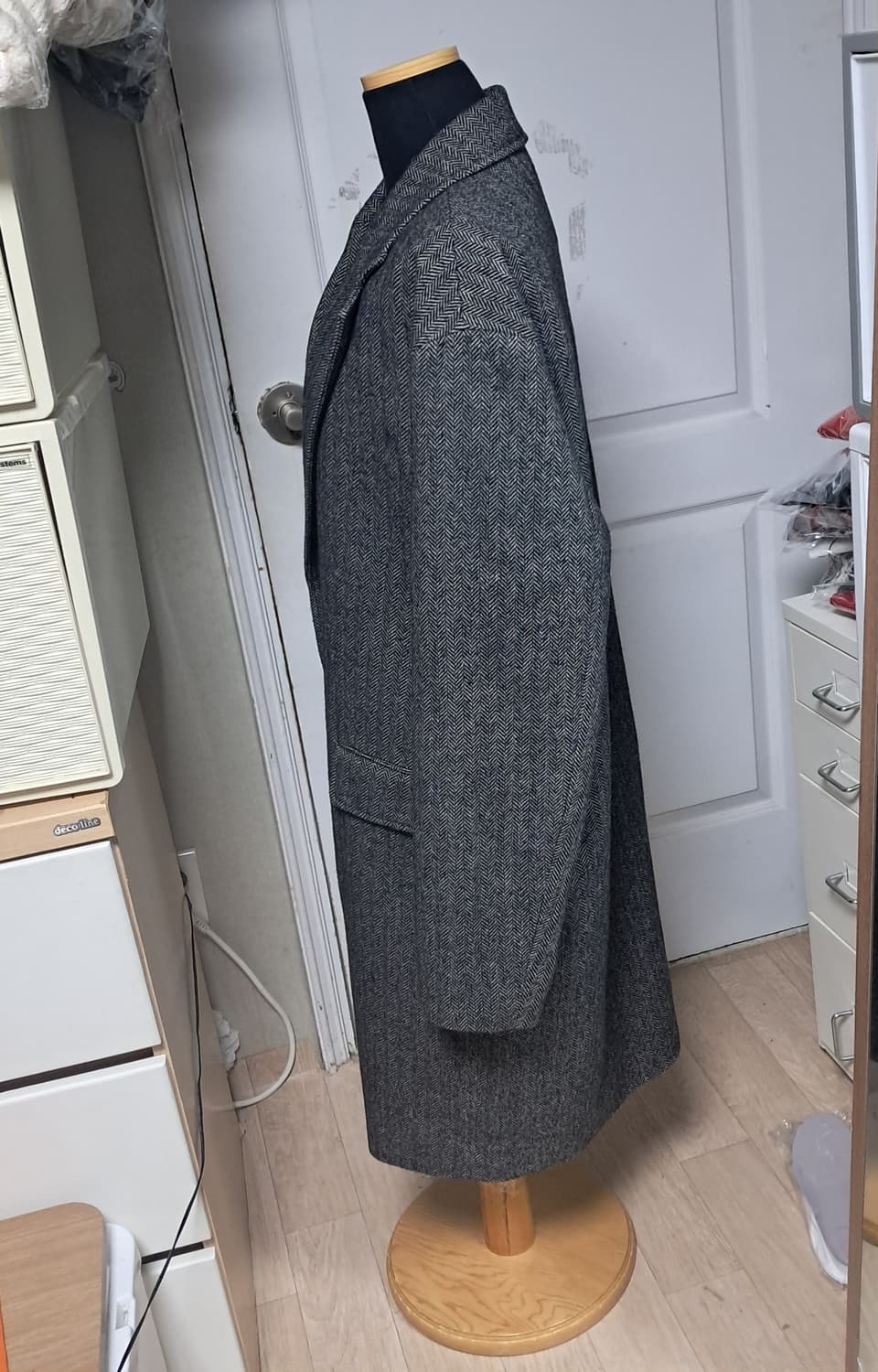 스파오 남성 헤링본 코트 롱자켓 XL 상품이미지2