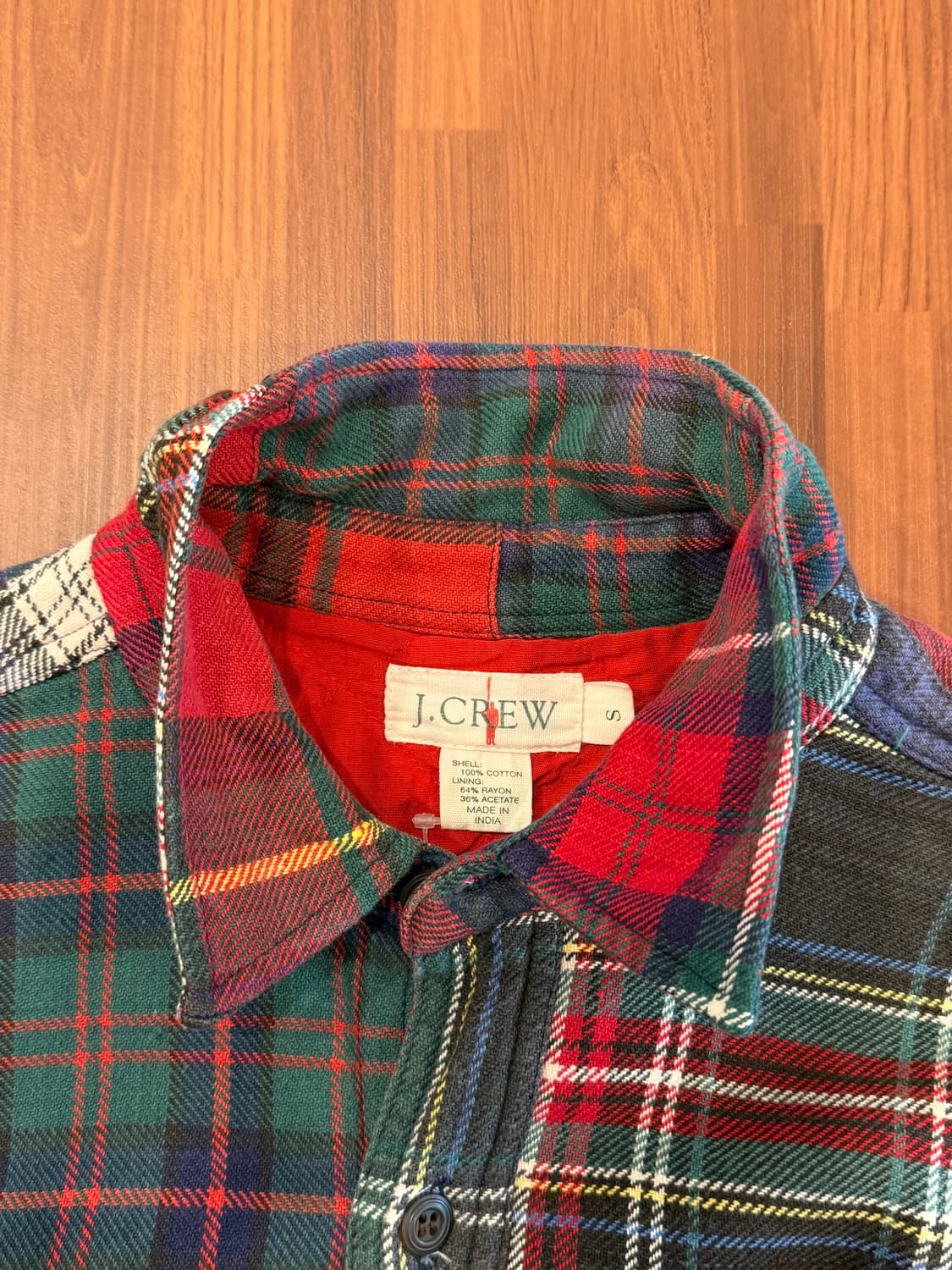 90s J.crew 제이크루 플란넬 퀼티드 패치워크 셔츠 상품이미지7