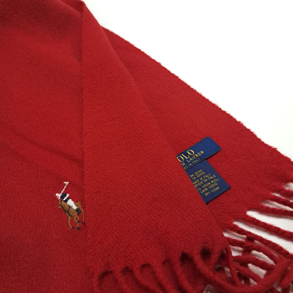 MX214 폴로 랄프로렌 레드 버진울 목도리 머플러 상품이미지4